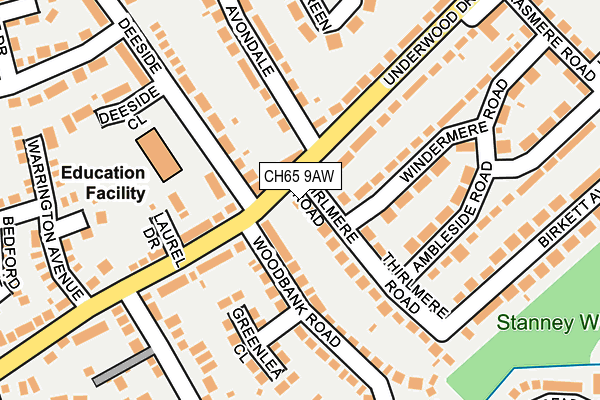 CH65 9AW map - OS OpenMap – Local (Ordnance Survey)