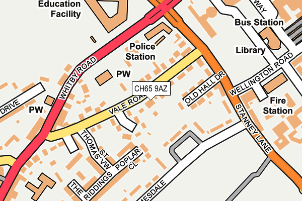 CH65 9AZ map - OS OpenMap – Local (Ordnance Survey)