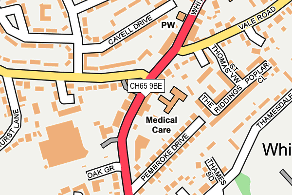CH65 9BE map - OS OpenMap – Local (Ordnance Survey)