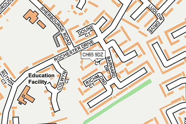 CH65 9DZ map - OS OpenMap – Local (Ordnance Survey)