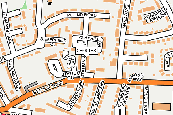 CH66 1HS map - OS OpenMap – Local (Ordnance Survey)