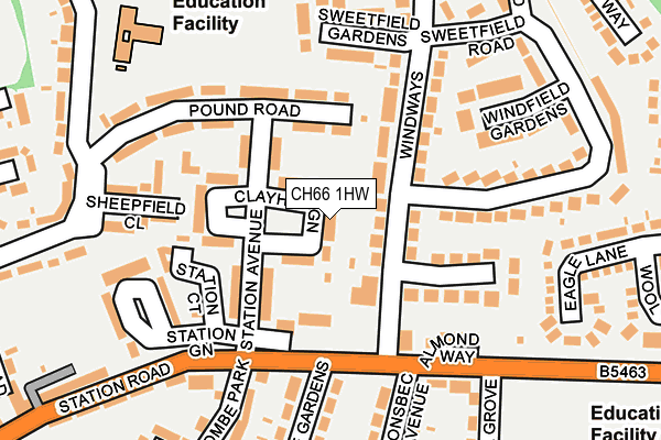 CH66 1HW map - OS OpenMap – Local (Ordnance Survey)