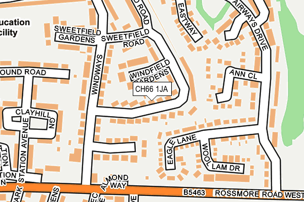 CH66 1JA map - OS OpenMap – Local (Ordnance Survey)