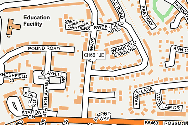 CH66 1JE map - OS OpenMap – Local (Ordnance Survey)