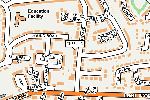 CH66 1JG map - OS OpenMap – Local (Ordnance Survey)