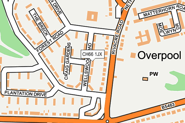 CH66 1JX map - OS OpenMap – Local (Ordnance Survey)