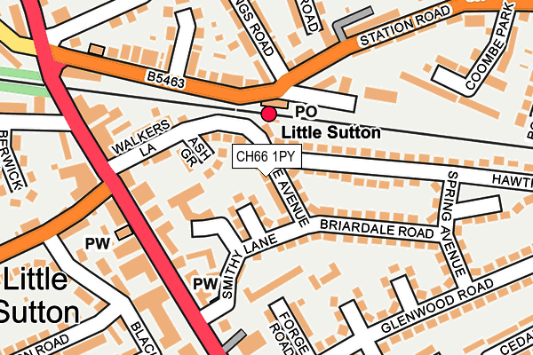 CH66 1PY map - OS OpenMap – Local (Ordnance Survey)