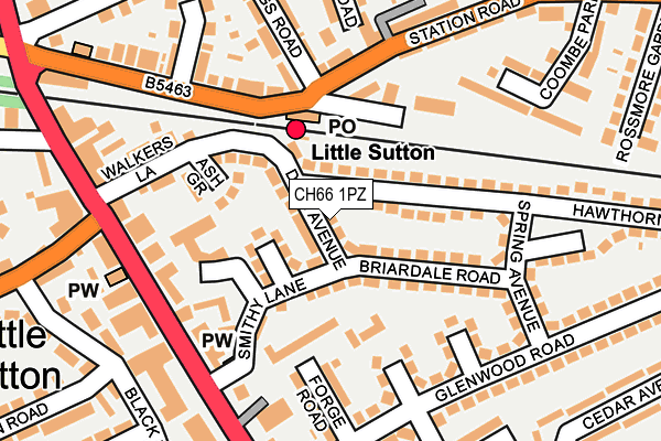 CH66 1PZ map - OS OpenMap – Local (Ordnance Survey)