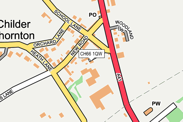 CH66 1QW map - OS OpenMap – Local (Ordnance Survey)