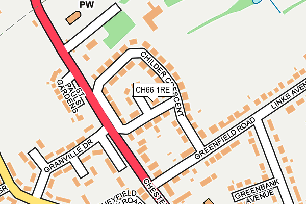 CH66 1RE map - OS OpenMap – Local (Ordnance Survey)