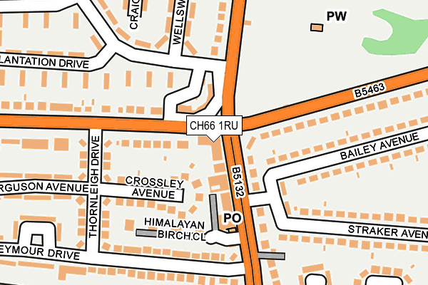 CH66 1RU map - OS OpenMap – Local (Ordnance Survey)