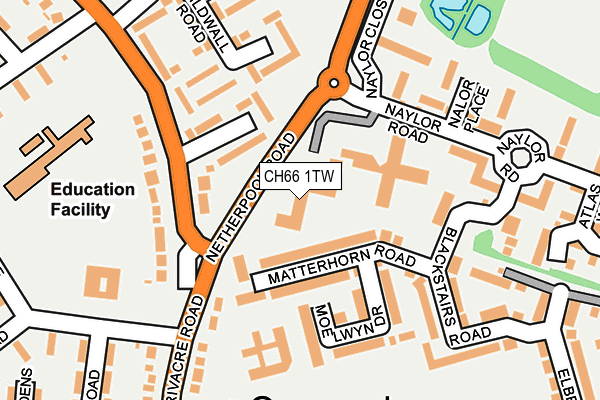 CH66 1TW map - OS OpenMap – Local (Ordnance Survey)