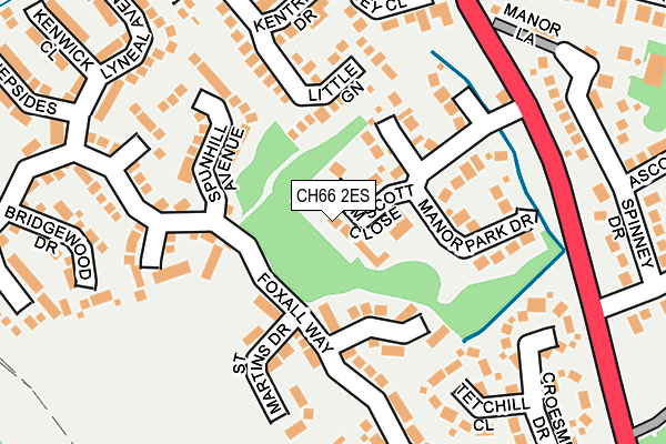 CH66 2ES map - OS OpenMap – Local (Ordnance Survey)