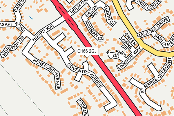 CH66 2GJ map - OS OpenMap – Local (Ordnance Survey)