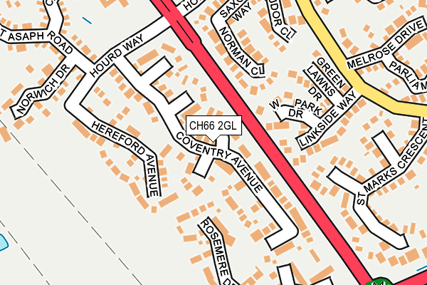 CH66 2GL map - OS OpenMap – Local (Ordnance Survey)