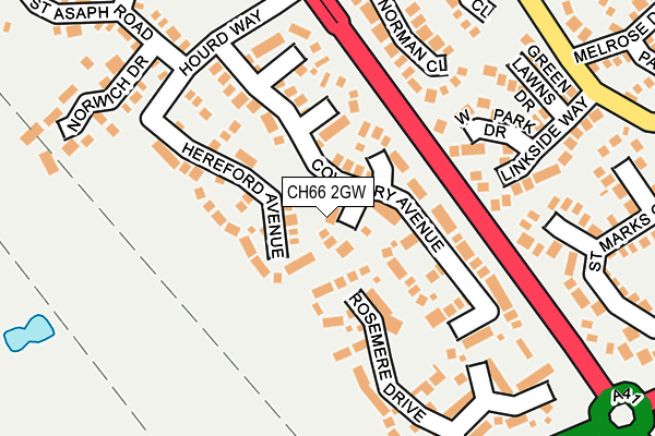 CH66 2GW map - OS OpenMap – Local (Ordnance Survey)