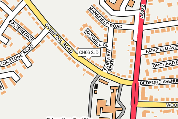 CH66 2JD map - OS OpenMap – Local (Ordnance Survey)