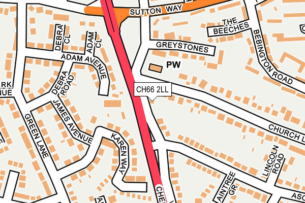 CH66 2LL map - OS OpenMap – Local (Ordnance Survey)