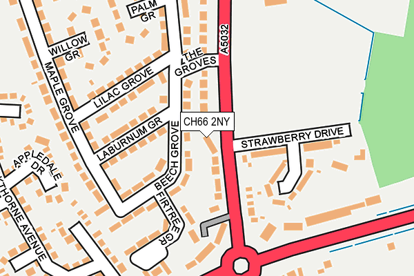 CH66 2NY map - OS OpenMap – Local (Ordnance Survey)