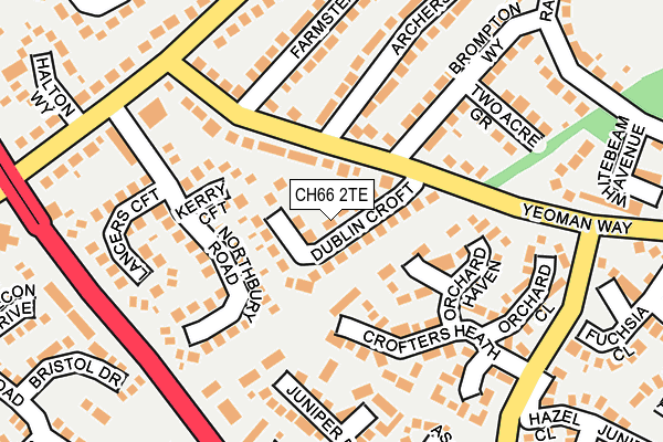 CH66 2TE map - OS OpenMap – Local (Ordnance Survey)