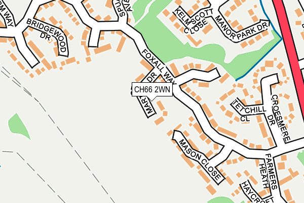 CH66 2WN map - OS OpenMap – Local (Ordnance Survey)