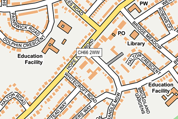 CH66 2WW map - OS OpenMap – Local (Ordnance Survey)