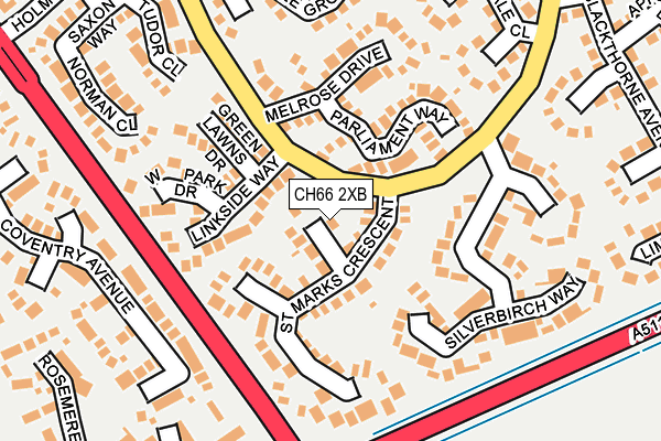 CH66 2XB map - OS OpenMap – Local (Ordnance Survey)