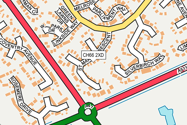 CH66 2XD map - OS OpenMap – Local (Ordnance Survey)