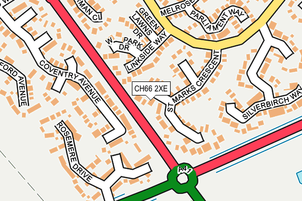 CH66 2XE map - OS OpenMap – Local (Ordnance Survey)