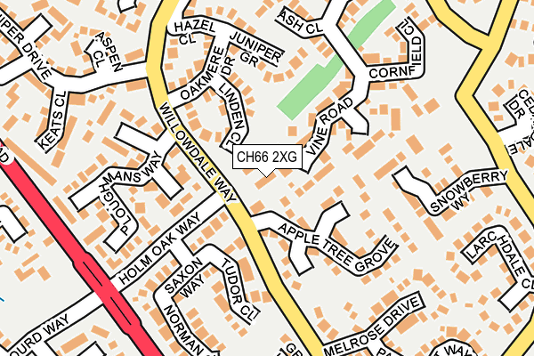 CH66 2XG map - OS OpenMap – Local (Ordnance Survey)