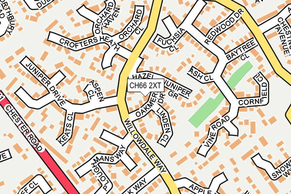 CH66 2XT map - OS OpenMap – Local (Ordnance Survey)