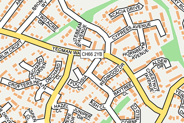 CH66 2YB map - OS OpenMap – Local (Ordnance Survey)