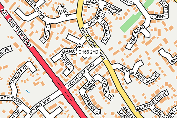 CH66 2YD map - OS OpenMap – Local (Ordnance Survey)