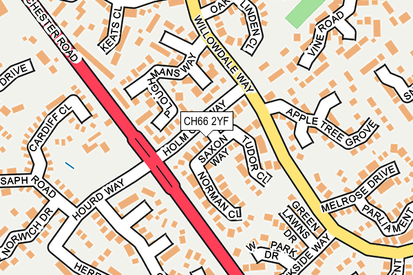 CH66 2YF map - OS OpenMap – Local (Ordnance Survey)