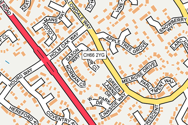 CH66 2YG map - OS OpenMap – Local (Ordnance Survey)