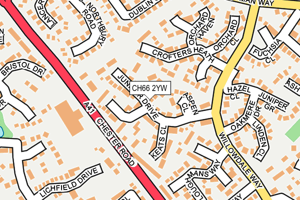 CH66 2YW map - OS OpenMap – Local (Ordnance Survey)