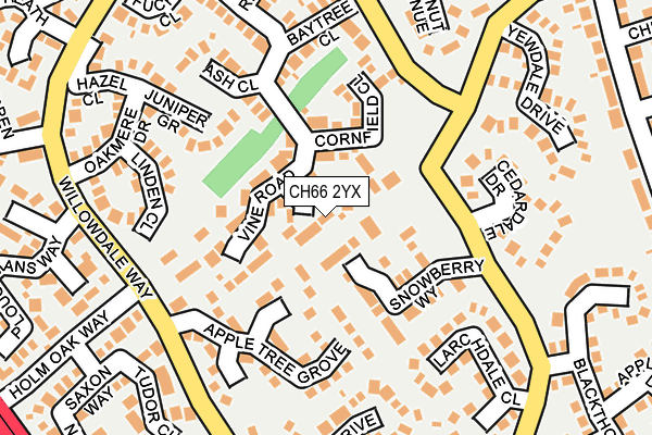 CH66 2YX map - OS OpenMap – Local (Ordnance Survey)