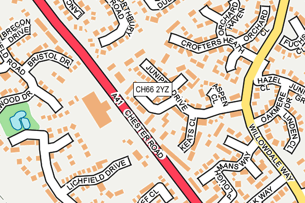 CH66 2YZ map - OS OpenMap – Local (Ordnance Survey)