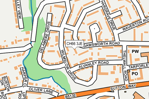 CH66 3JE map - OS OpenMap – Local (Ordnance Survey)