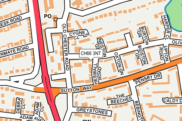 CH66 3NT map - OS OpenMap – Local (Ordnance Survey)