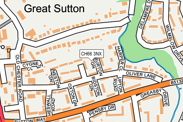 CH66 3NX map - OS OpenMap – Local (Ordnance Survey)