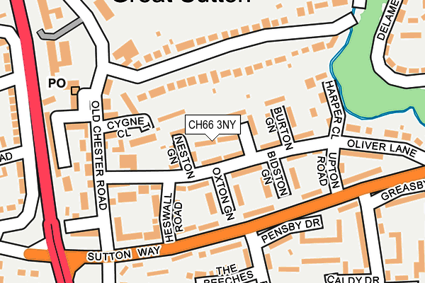 CH66 3NY map - OS OpenMap – Local (Ordnance Survey)