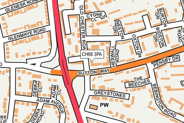 CH66 3PA map - OS OpenMap – Local (Ordnance Survey)