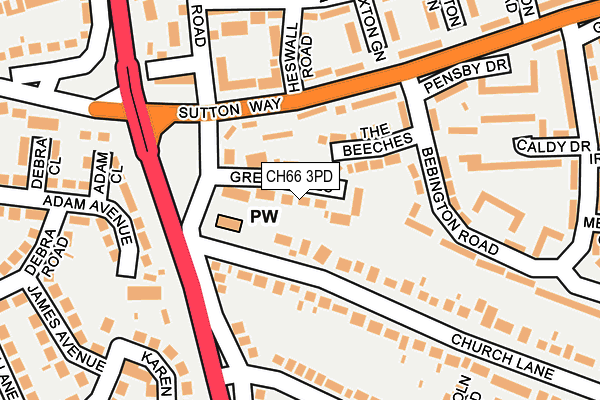 CH66 3PD map - OS OpenMap – Local (Ordnance Survey)