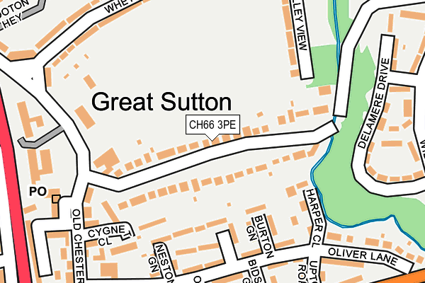 CH66 3PE map - OS OpenMap – Local (Ordnance Survey)