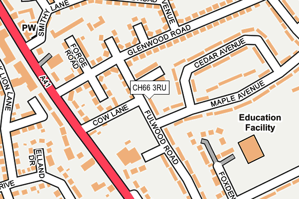 CH66 3RU map - OS OpenMap – Local (Ordnance Survey)