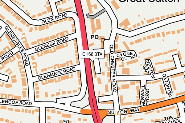 CH66 3TA map - OS OpenMap – Local (Ordnance Survey)