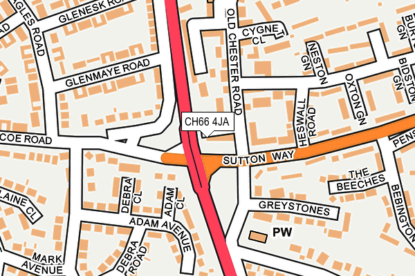 CH66 4JA map - OS OpenMap – Local (Ordnance Survey)