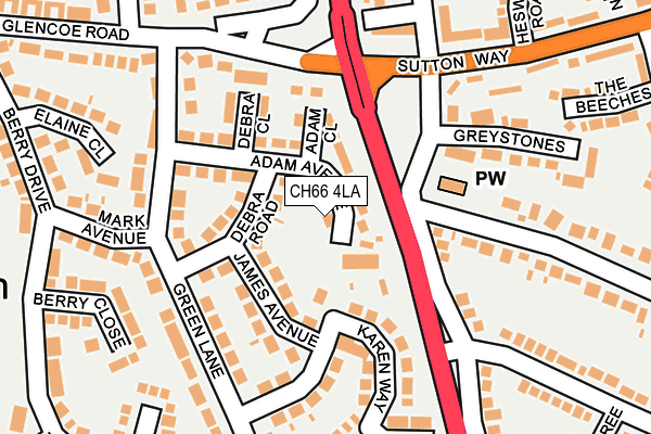 CH66 4LA map - OS OpenMap – Local (Ordnance Survey)