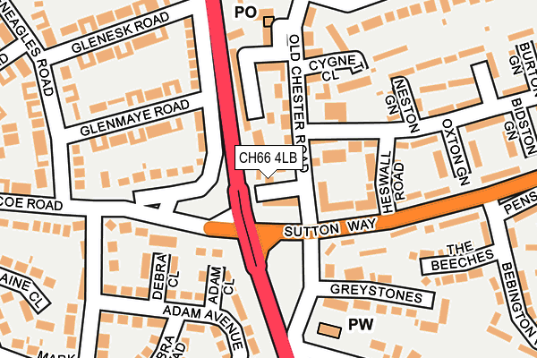 CH66 4LB map - OS OpenMap – Local (Ordnance Survey)